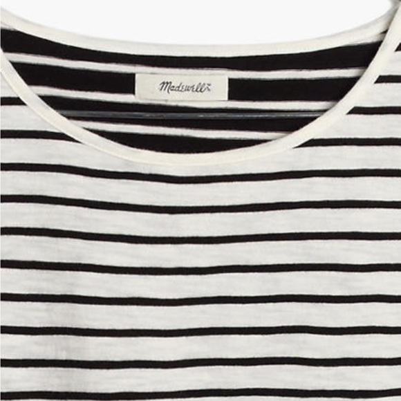 LAST CHANCE Madewell Striped Tank Top Black Cream Forward Seam NWT - Picture 5 of 8